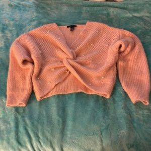 Forever 21 pink beaded sweater